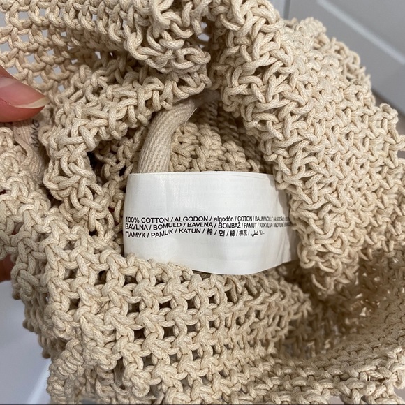 Cream Macrame Bucket Bag - Picture 4 of 5